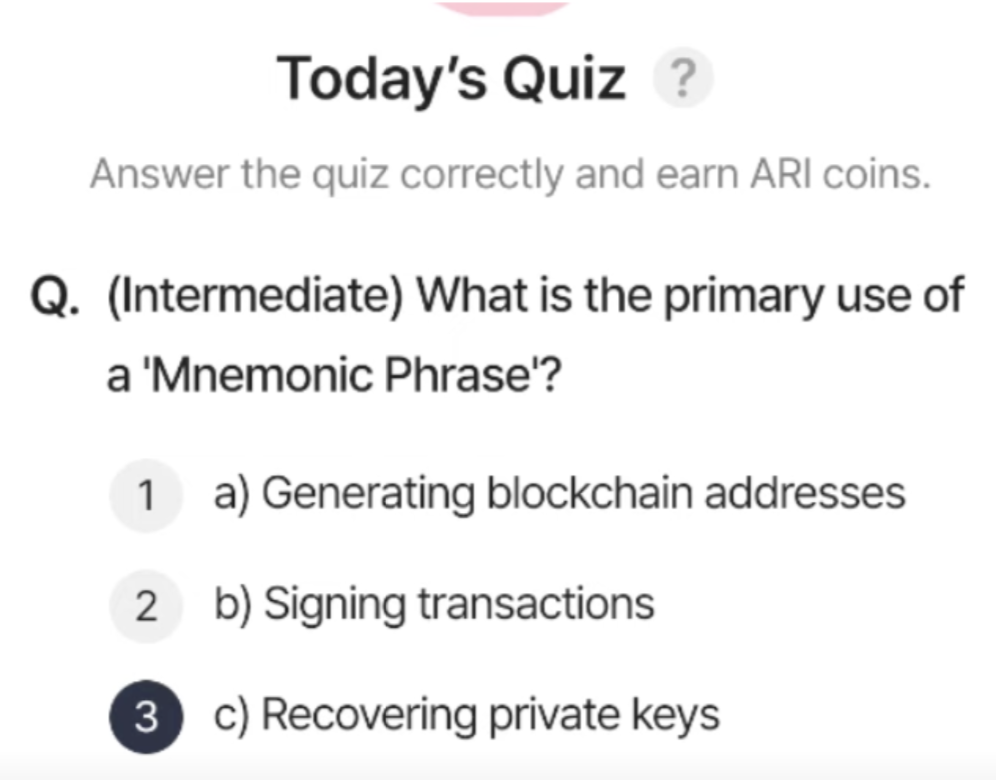 ARI Wallet Daily Quiz Answer 12 June 2025 (AriChain)